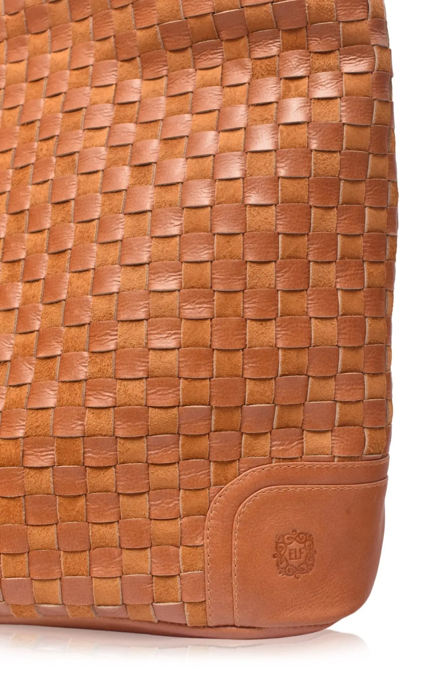 Leather Bag - Soho Lane Woven Leather Shoulder Bag by Bali ELF