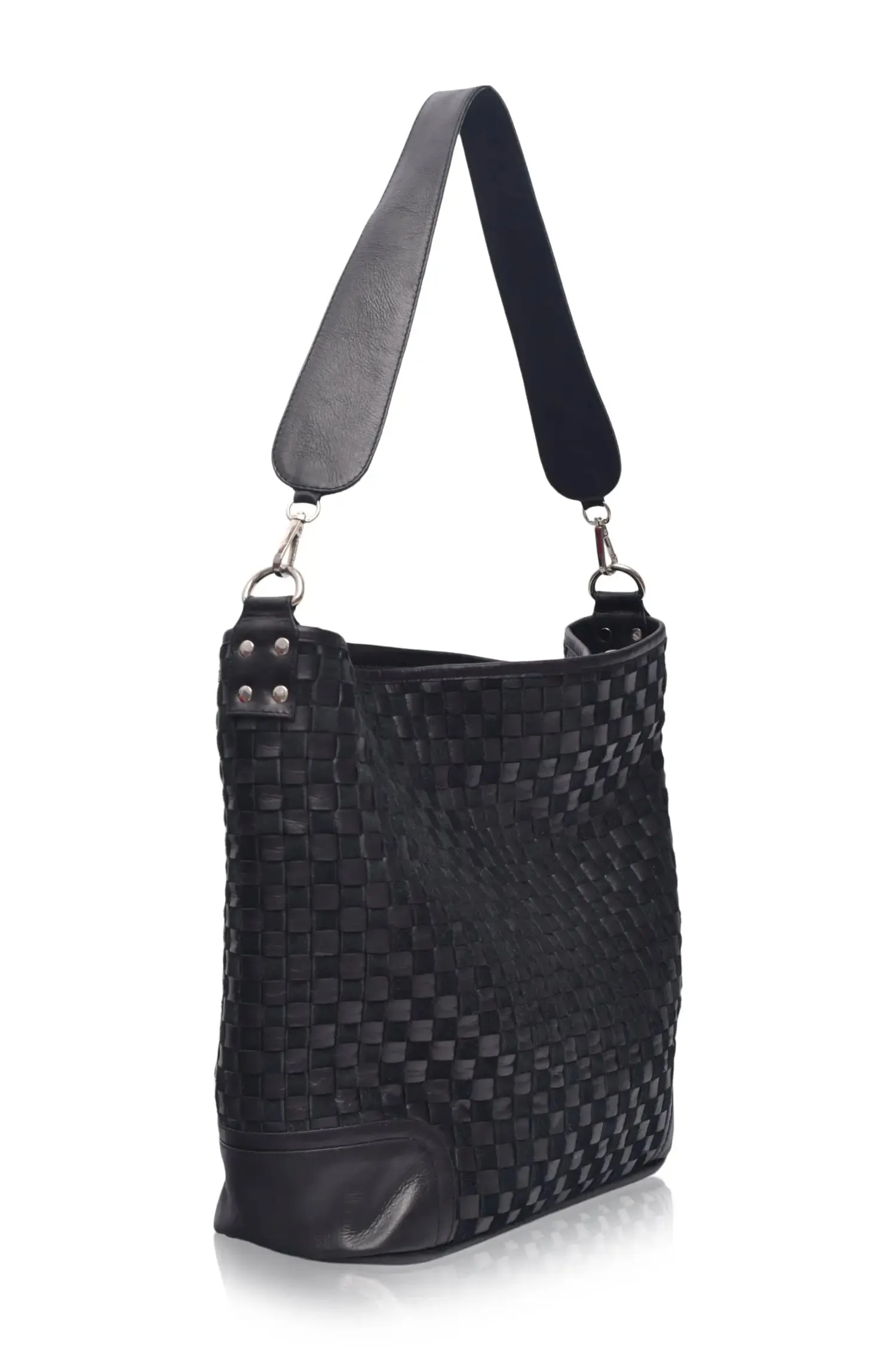 Leather Bag - Soho Lane Woven Leather Shoulder Bag by Bali ELF