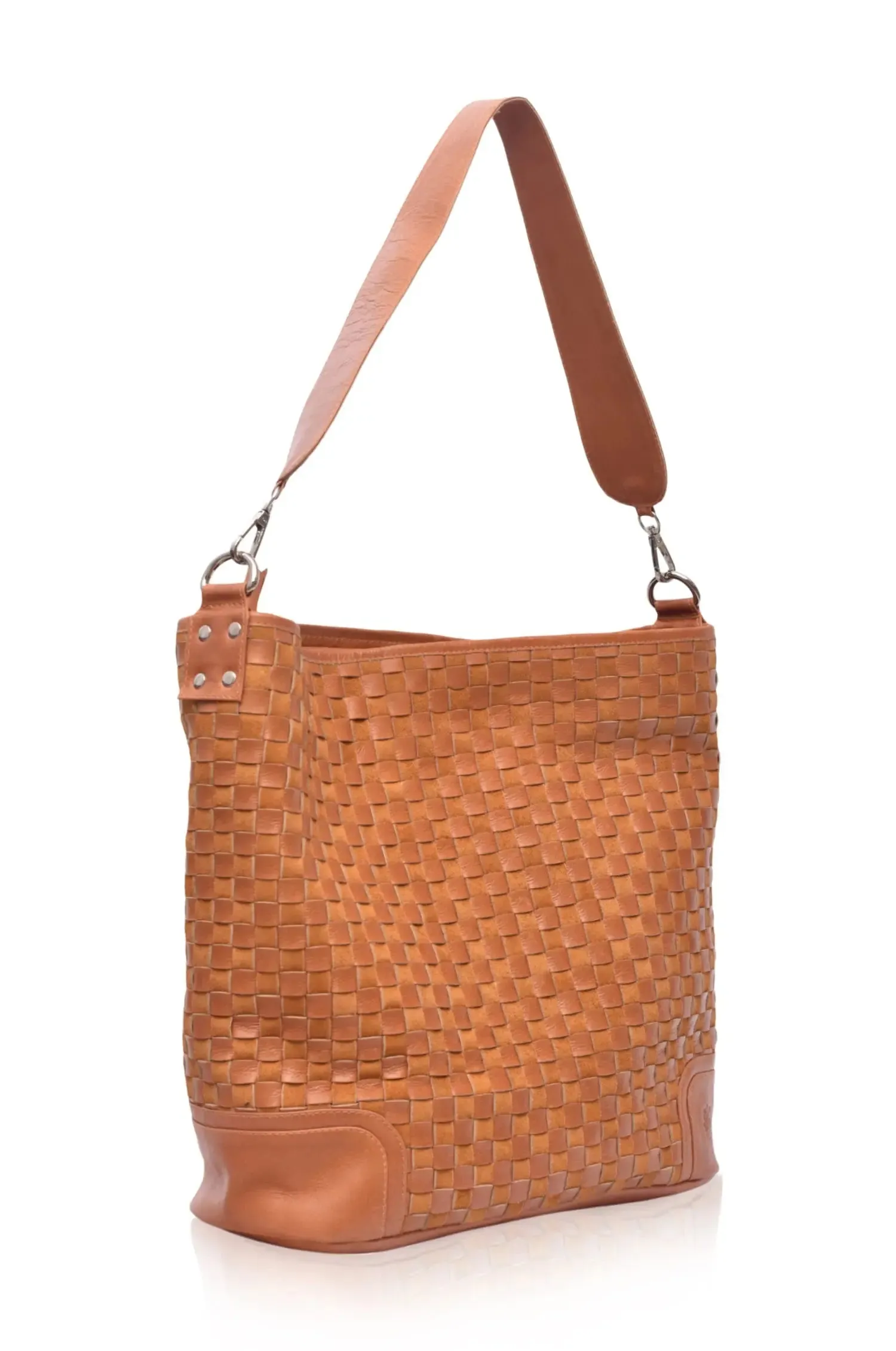Leather Bag - Soho Lane Woven Leather Shoulder Bag by Bali ELF