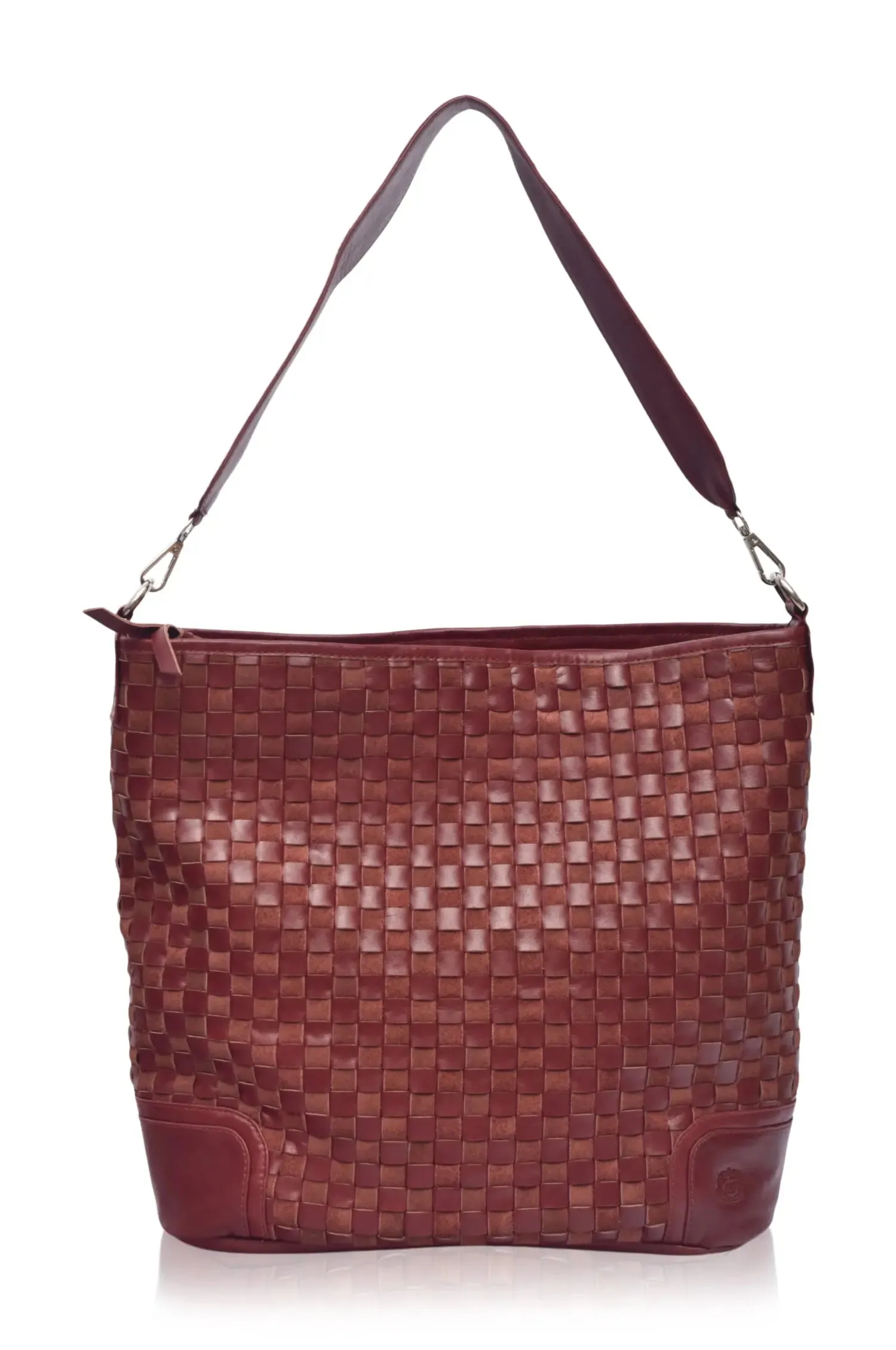 Leather Bag - Soho Lane Woven Leather Shoulder Bag by Bali ELF