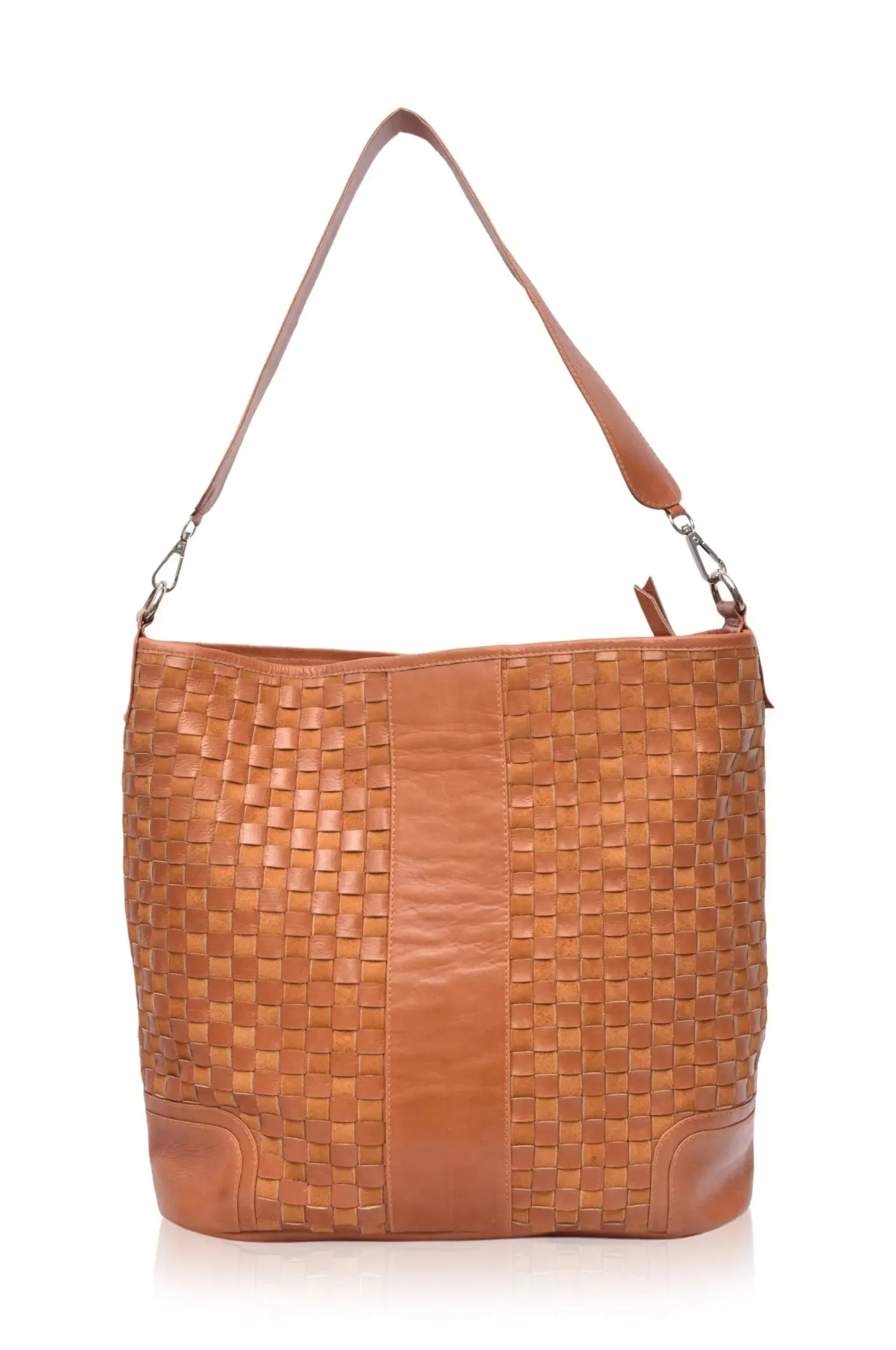 Leather Bag - Soho Lane Woven Leather Shoulder Bag by Bali ELF