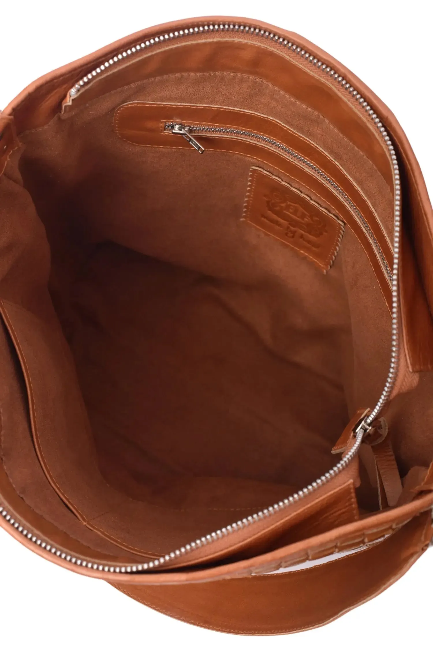 Leather Bag - Soho Lane Woven Leather Shoulder Bag by Bali ELF