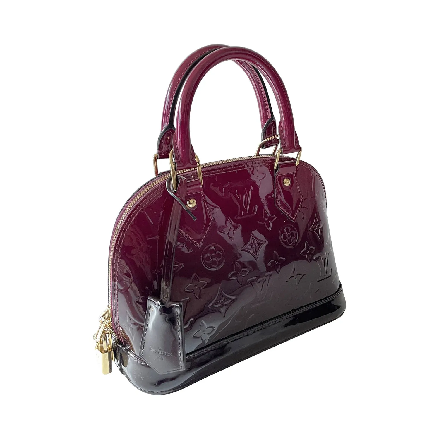 Leather BB Beautifully crafted Louis Vuitton Vernis Refined Monogram Alma