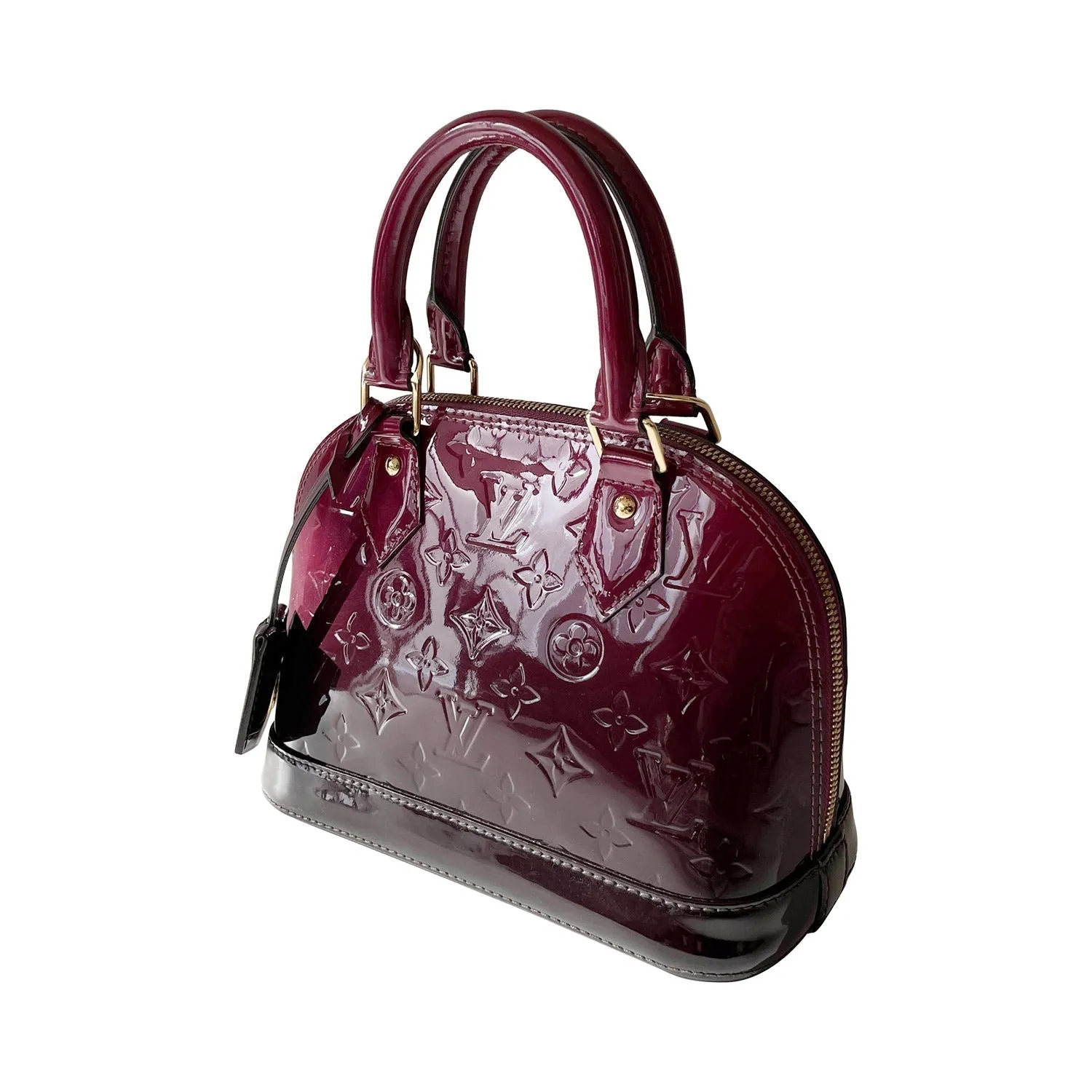 Leather BB Beautifully crafted Louis Vuitton Vernis Refined Monogram Alma