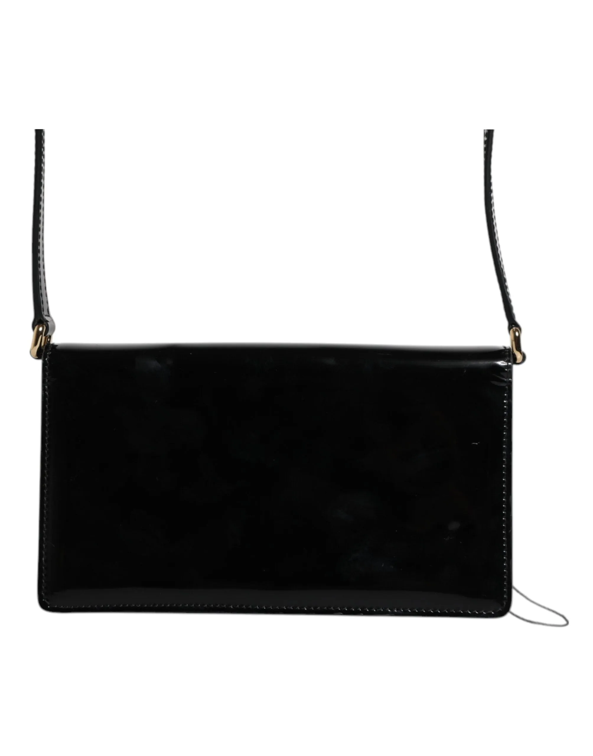 Leather Plaque Crossbody Gabbana Dolce Logo Bag Black Refined Patent Customizable &