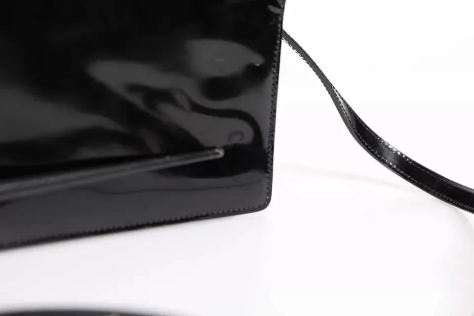 Leather Plaque Crossbody Gabbana Dolce Logo Bag Black Refined Patent Customizable &