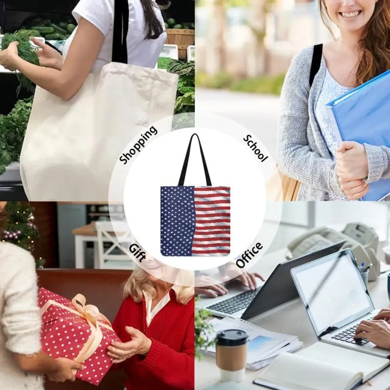 LGBT Rainbow Canvas Tote Bag Red Koi Carp Reusable Cloth Bags for Shopping Grocery Sugar Skull Casual Handbag Gift