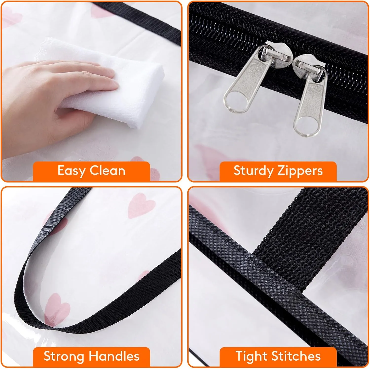 Lifewit 3 Pack Clear Clothes Storage Bags, 90L Plastic Blanket Storage Bag, Vinyl Foldable Moving Bags with Zipper，Closet Organizers and Storage Containers for Comforter, Bedding, Duvet, Pillow