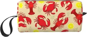 Lobster and Crab print Cosmetic Makeup Bags Pouch with Zipper Makeup Bag Travel Cosmetic Bags,Travel Toiletry Case