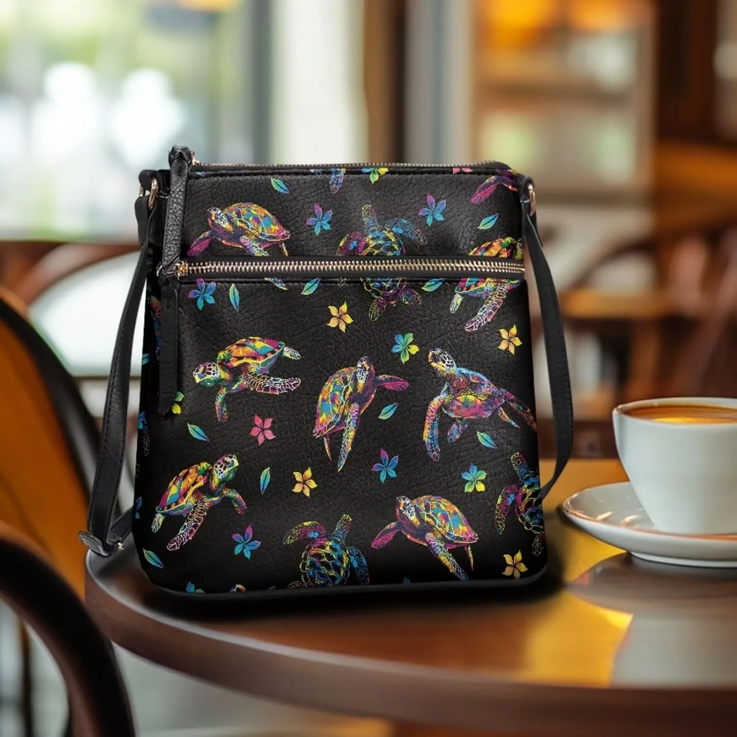 Lotusorchid Crossbody Shoulder Purse for Women, PU Leather Messenger Bag with Adjustable Strap and Multi Pockets