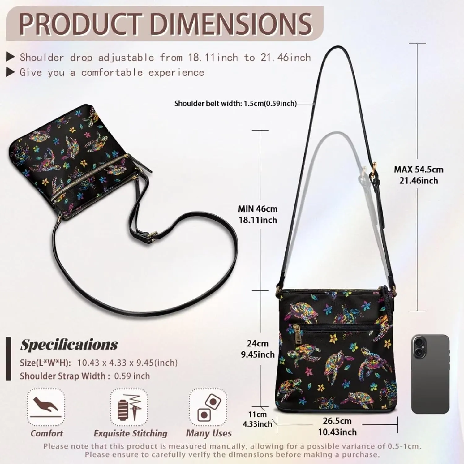 Lotusorchid Crossbody Shoulder Purse for Women, PU Leather Messenger Bag with Adjustable Strap and Multi Pockets