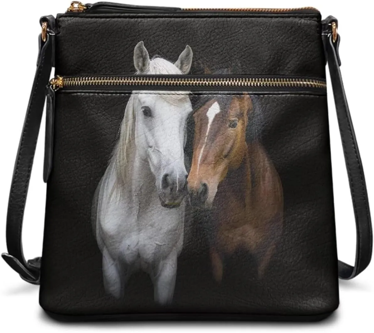 Lotusorchid Crossbody Shoulder Purse for Women, PU Leather Messenger Bag with Adjustable Strap and Multi Pockets
