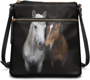 Lotusorchid Crossbody Shoulder Purse for Women, PU Leather Messenger Bag with Adjustable Strap and Multi Pockets