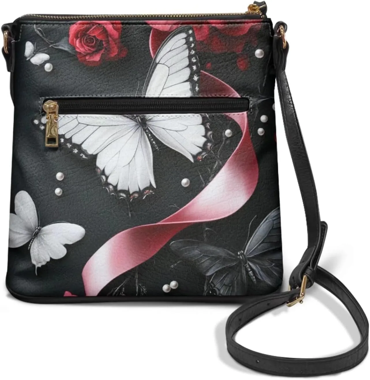 Lotusorchid Leather Shoulder Bag for Women, Cross body Bag Tote Bags with Adjustable Shoulder Strap