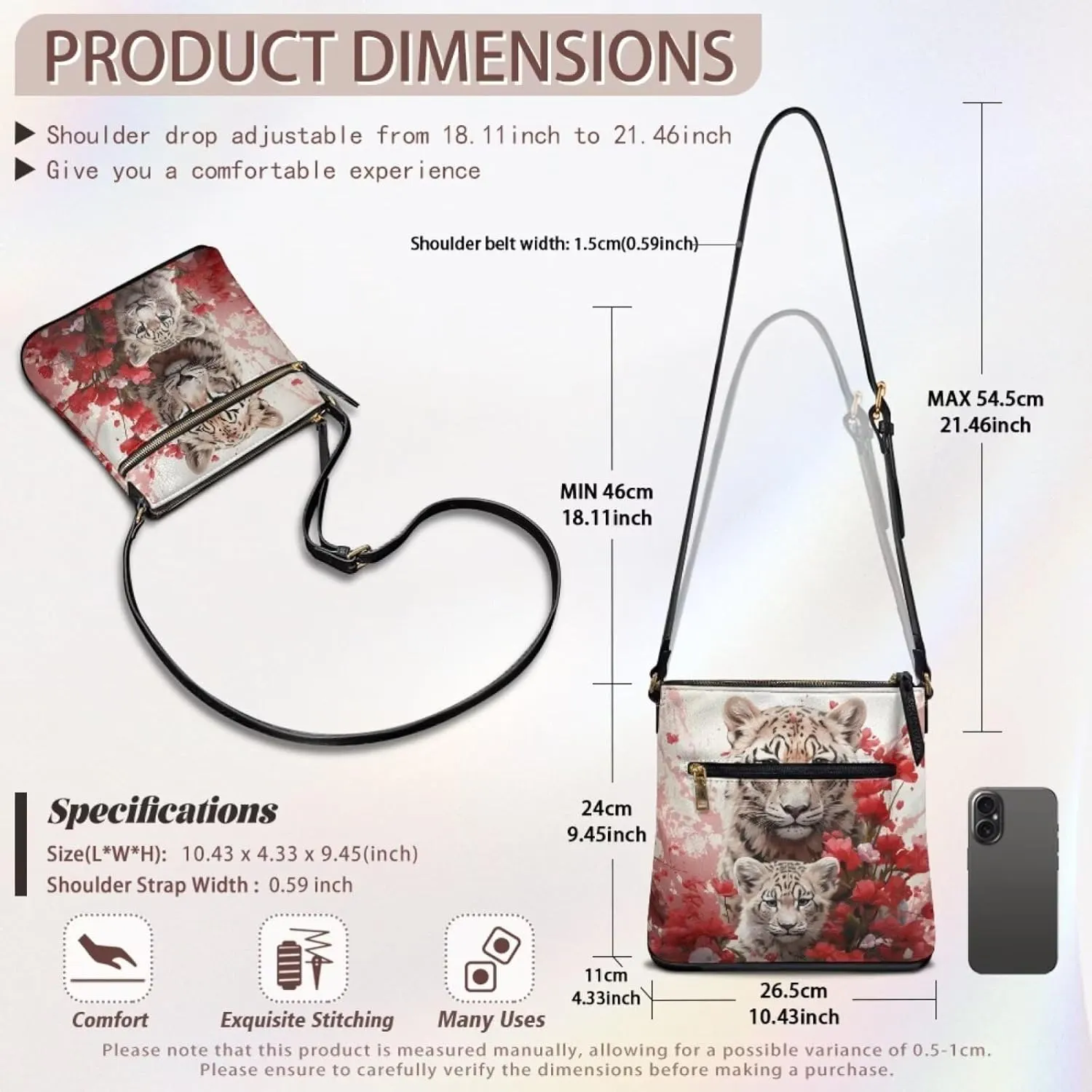 Lotusorchid Shoulder Purse Hobo Tote Handbag, Leather Crossbody Shoulder Bag with Adjustable Strap for Women