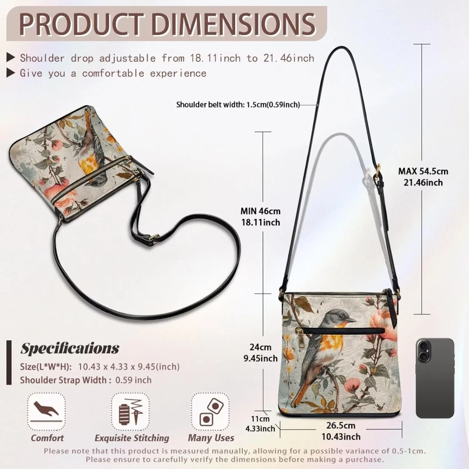 Lotusorchid Shoulder Purse Hobo Tote Handbag, Leather Crossbody Shoulder Bag with Adjustable Strap for Women