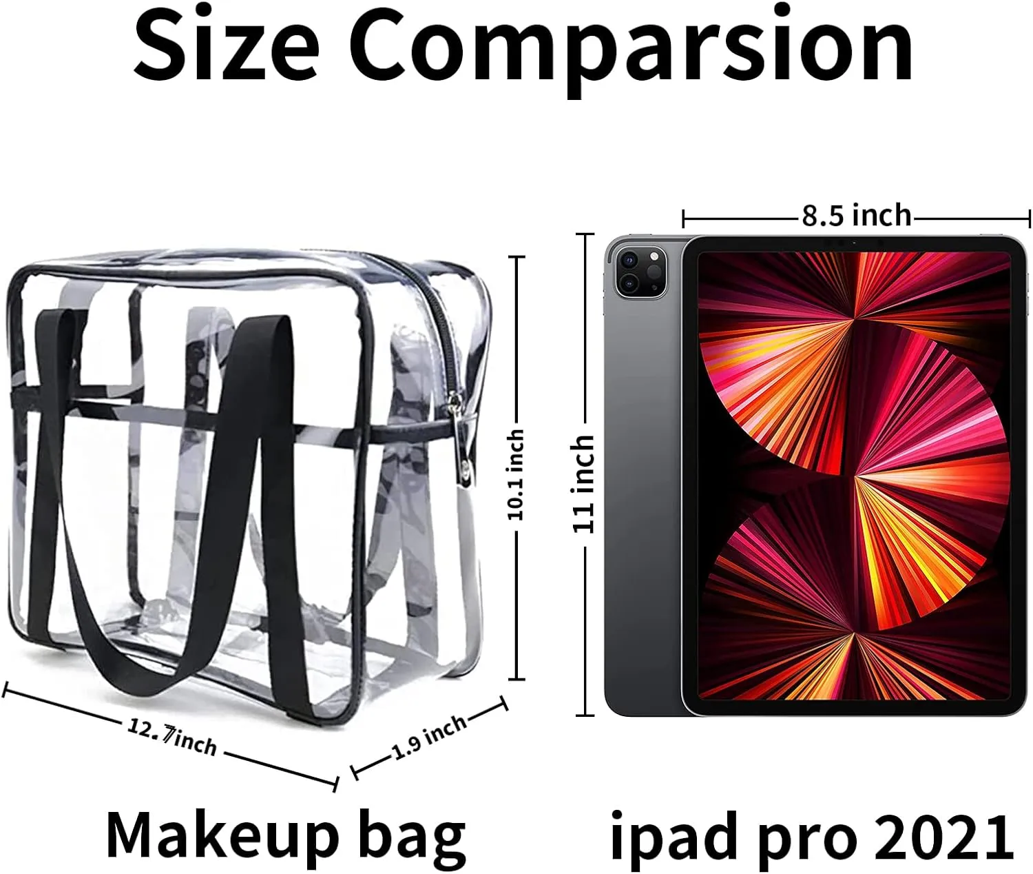 Louise Maelys Travel Clear Makeup Handbag Large Toiletry Cosmetic Organizer Bag Waterproof