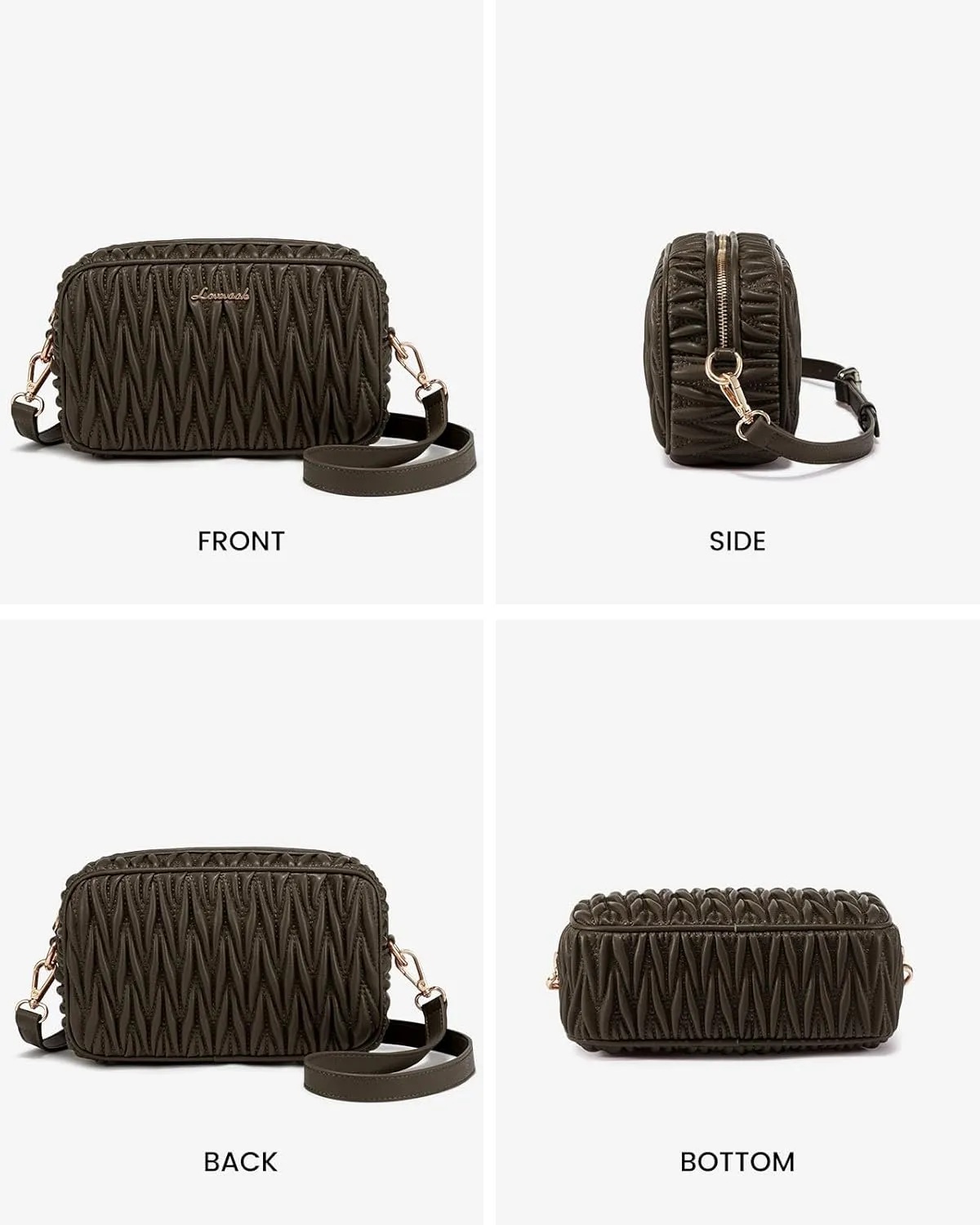 LOVEVOOK Quilted Crossbody Bags for Women, Small Trendy Leather Purse, Crossbody Purse with Adjustable Strap for Gift