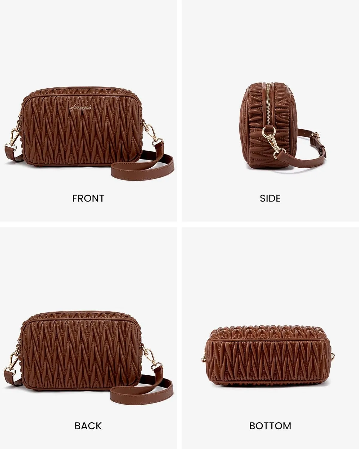 LOVEVOOK Quilted Crossbody Bags for Women, Small Trendy Leather Purse, Crossbody Purse with Adjustable Strap for Gift