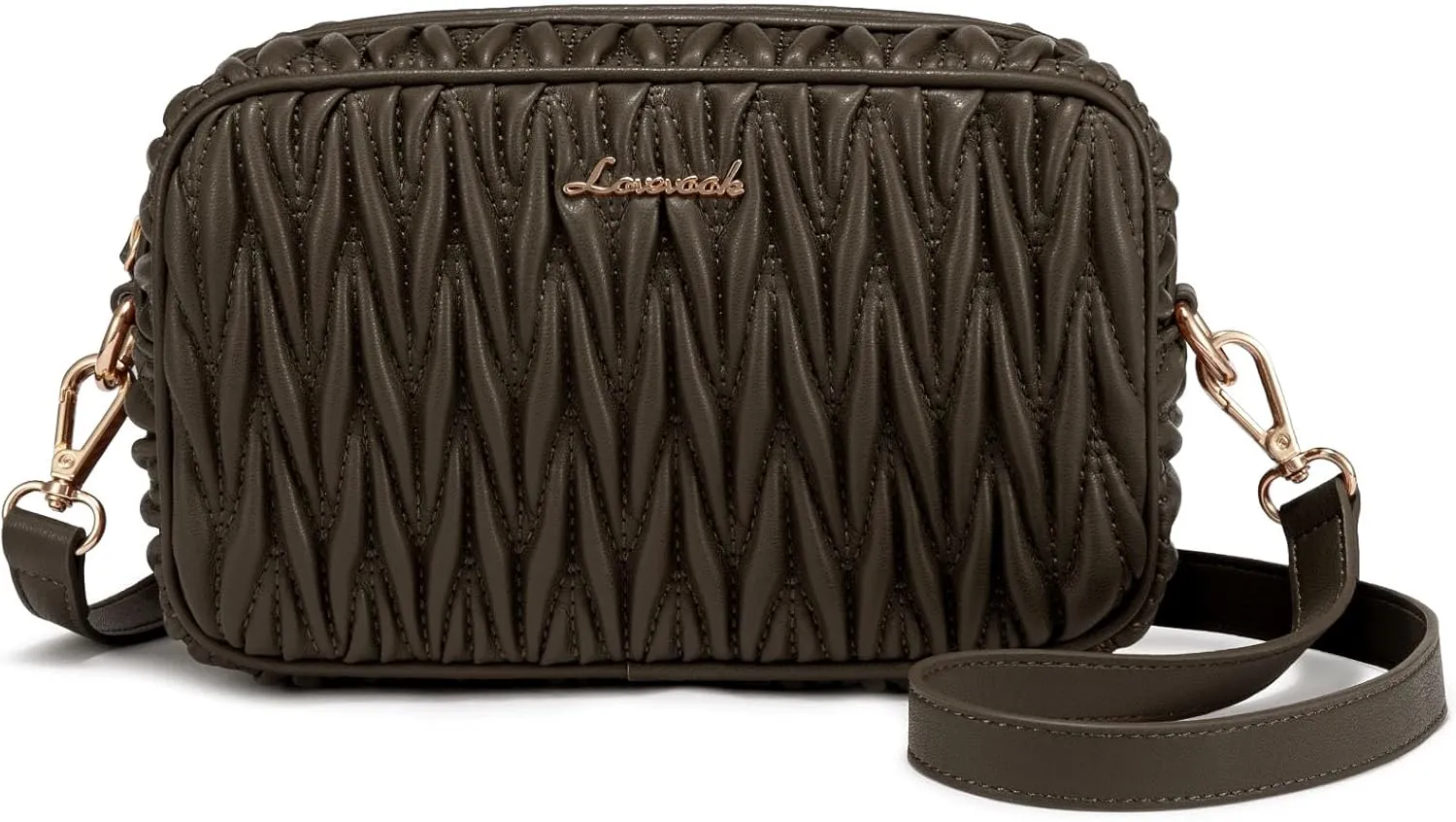 LOVEVOOK Quilted Crossbody Bags for Women, Small Trendy Leather Purse, Crossbody Purse with Adjustable Strap for Gift