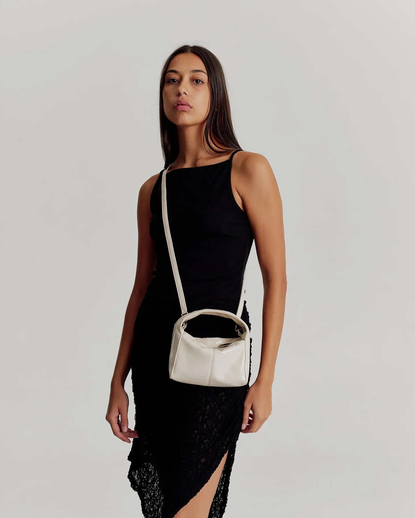 LUCA MINI | VANILLA GLOSSY CRINKLE