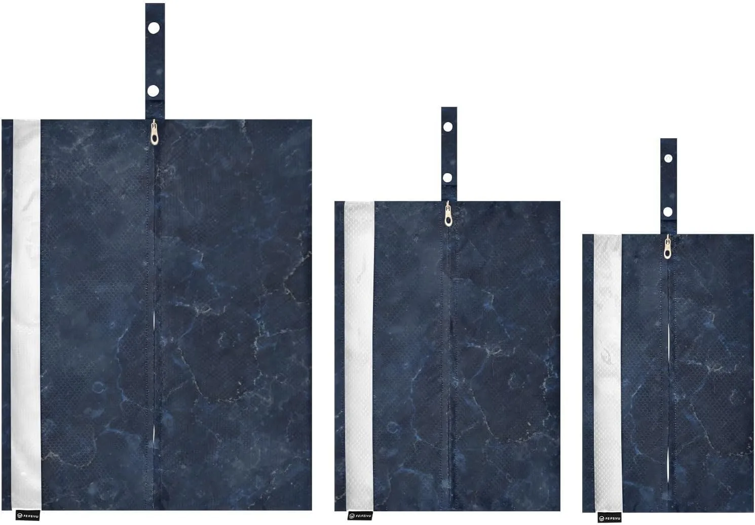 Luggage Space Saver, Luggages Management Personnel, Dark Blue Marble, With Zipper, 3 Set Travel Packing Cubes For Suitcases, Garment Bag Closet Storage