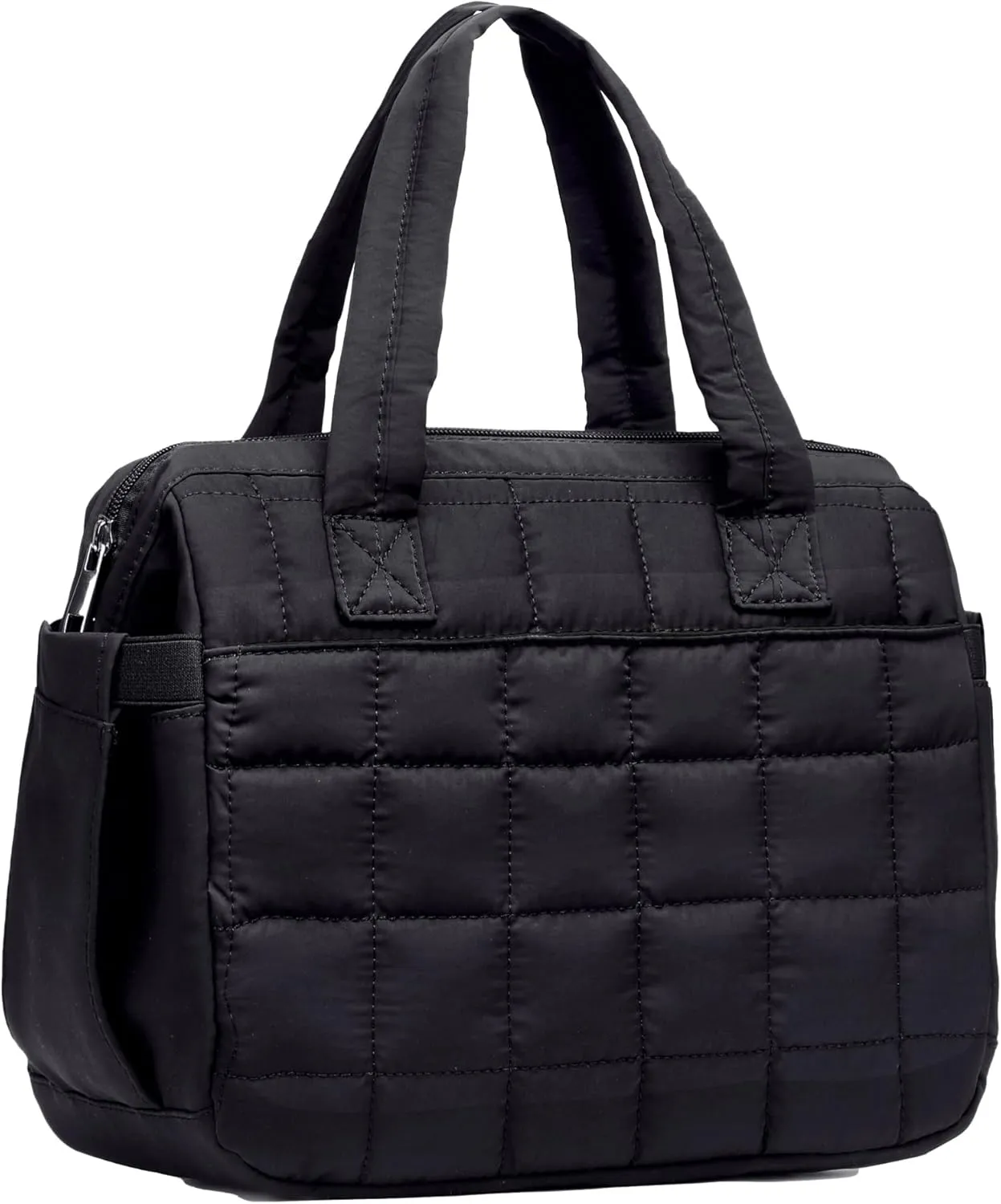 Lunch Bag Women Insulated Lunch Box Large Cooler Lunchbox Tote Bags Adult Reusable Boxes for Ladies Work Picnic School Beach (Quilted-Black)