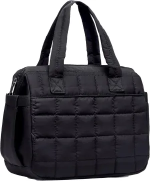Lunch Bag Women Insulated Lunch Box Large Cooler Lunchbox Tote Bags Adult Reusable Boxes for Ladies Work Picnic School Beach (Quilted-Black)