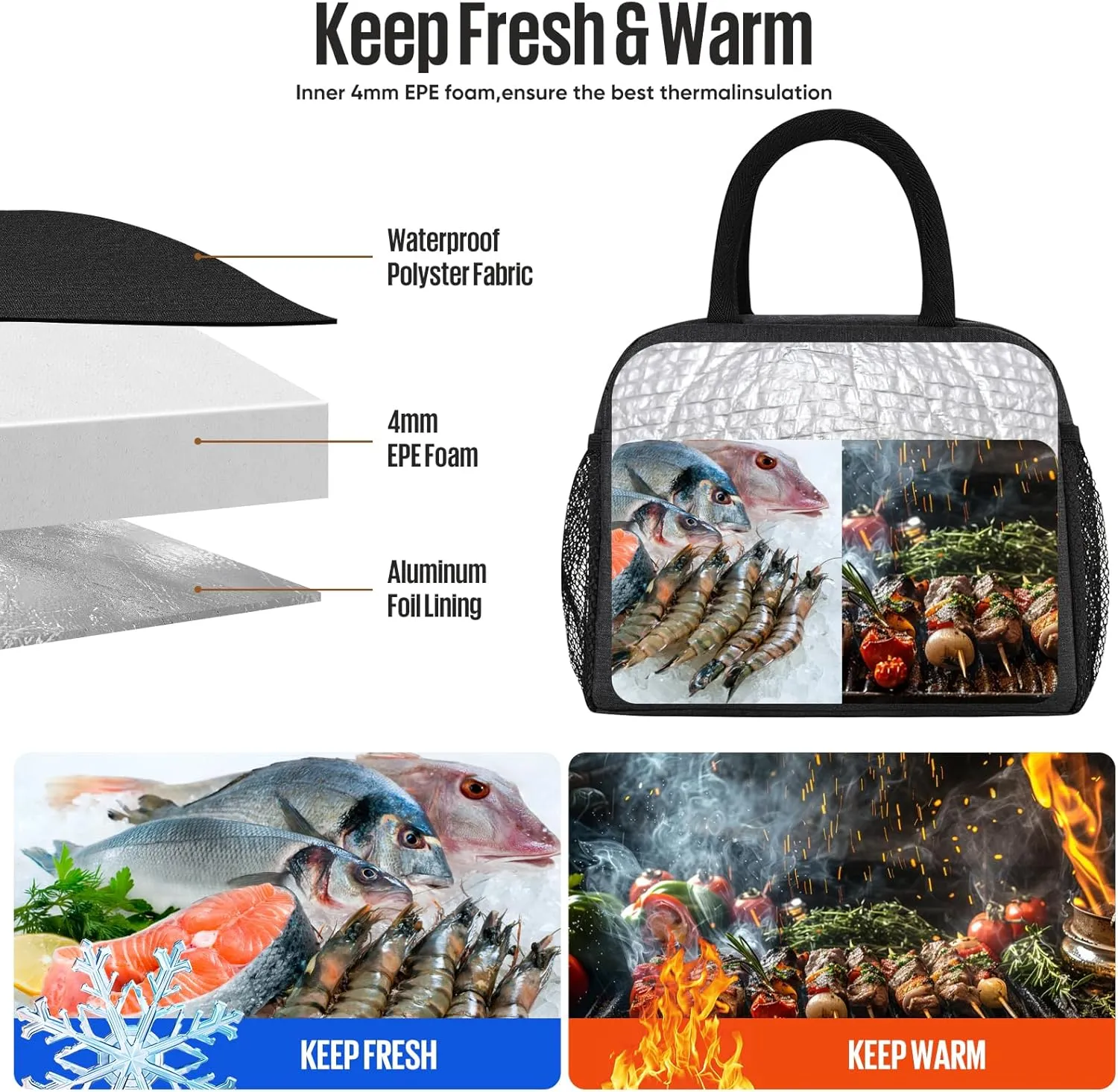 Lunch Bag Women/Men Lunch Box Women/Men (black)
