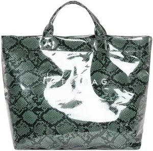 Lushandy Tote Bag for Women Large Letters Print Tote Bag Animal Pattern Plastic Tote Bag Trendy Pvc Tote Bag Y2K Hobo Handbag