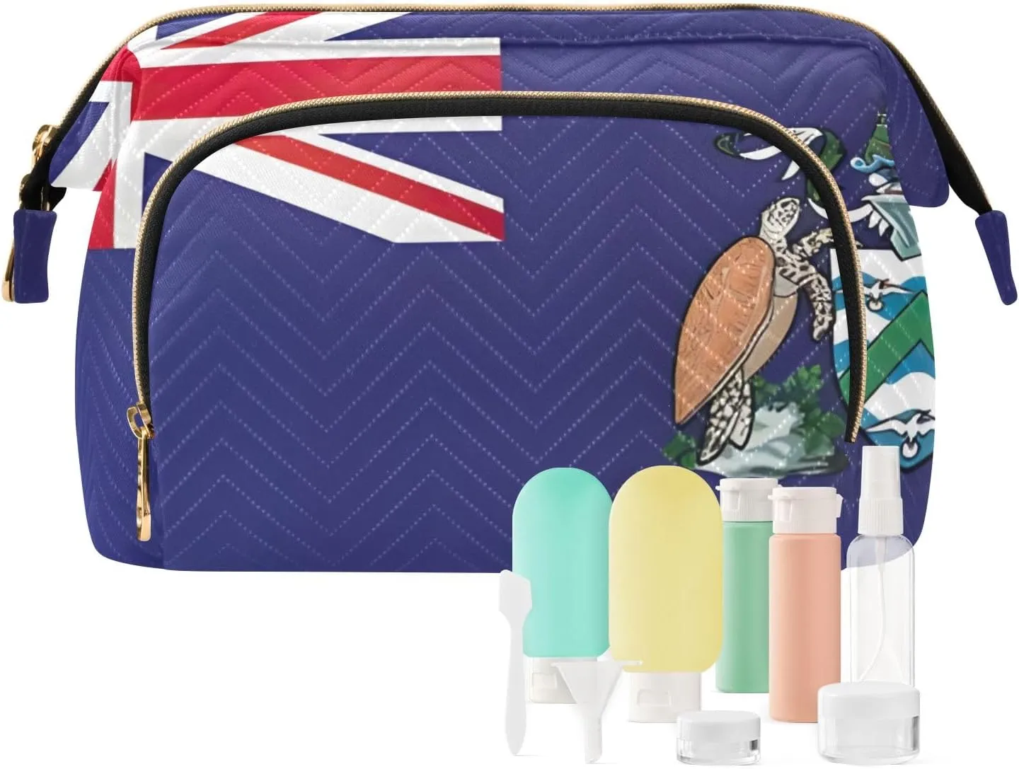 Makeup Bags Ascension Island National Flag British Overseas Travel Makeup Organizer Case Travel Cosmetic Bag Organizer Bag for Makeup