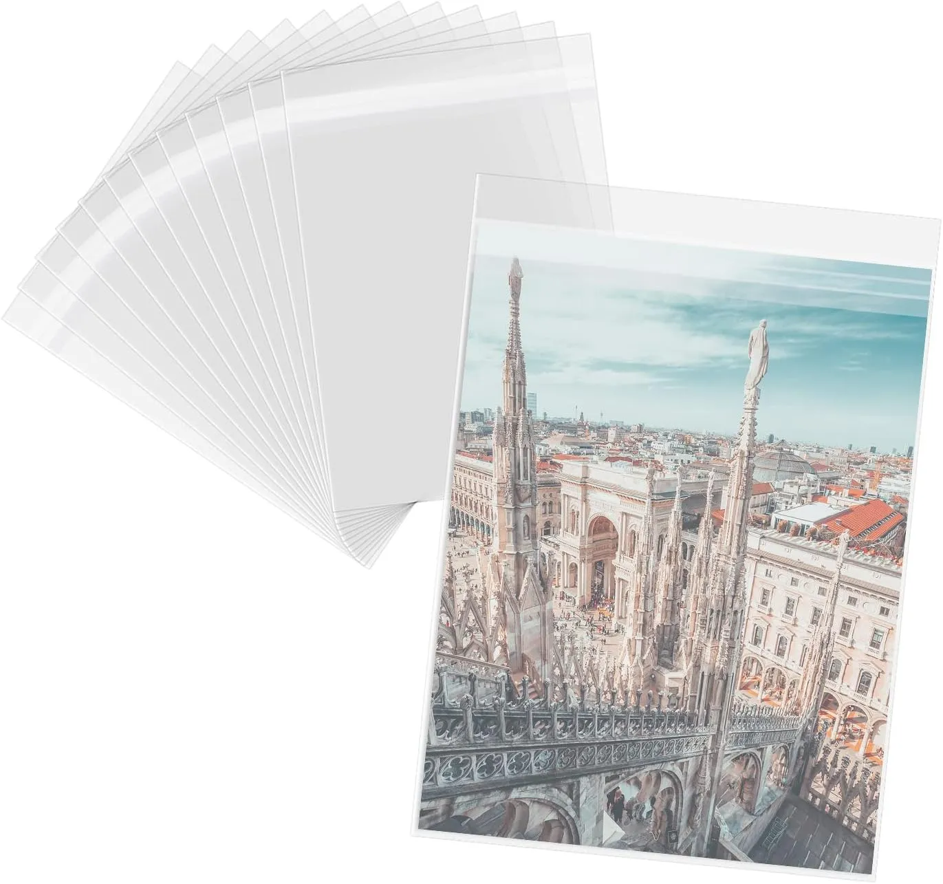 Mat Board Center 18x24 Resealable Plastic Sleeves 100 Pack - Crystal Clear Archival Bags with Flap for 18"x24" Photo Mats, Blueprints, Artwork | Acid-Free & Durable