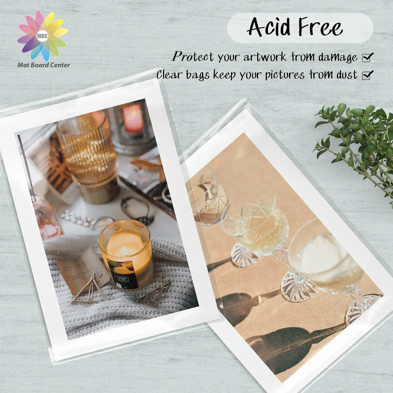 Mat Board Center 18x24 Resealable Plastic Sleeves 100 Pack - Crystal Clear Archival Bags with Flap for 18"x24" Photo Mats, Blueprints, Artwork | Acid-Free & Durable