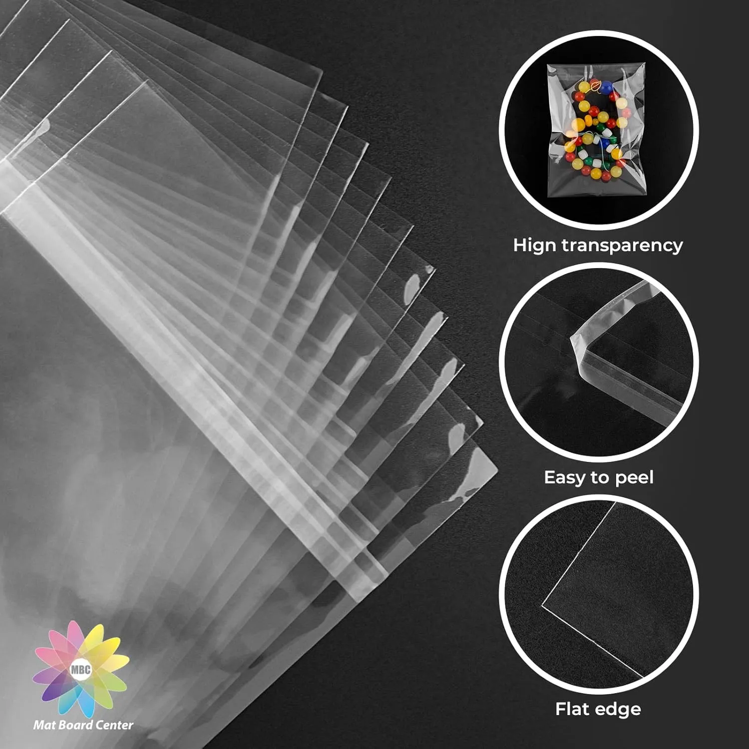 Mat Board Center 18x24 Resealable Plastic Sleeves 100 Pack - Crystal Clear Archival Bags with Flap for 18"x24" Photo Mats, Blueprints, Artwork | Acid-Free & Durable