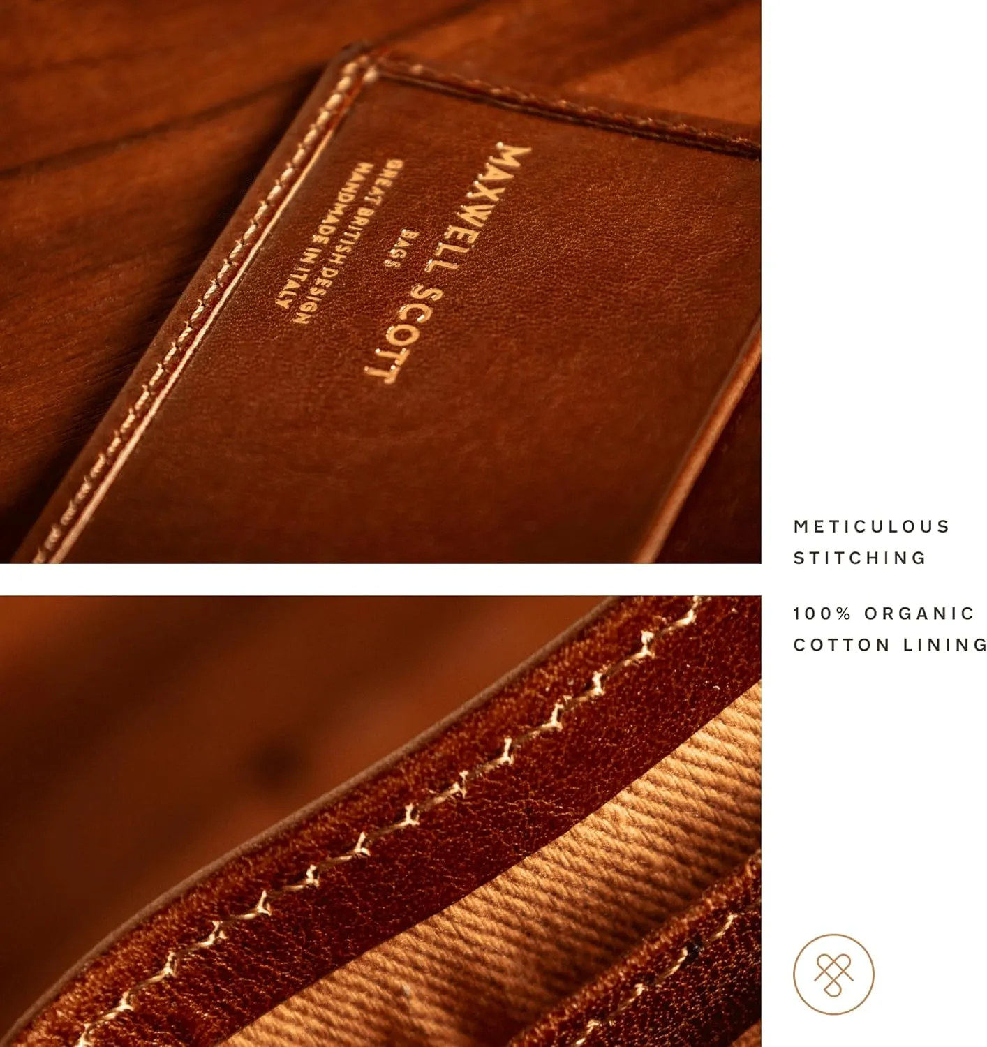 Maxwell Scott - Mens Luxury Leather Tall Billfold Jacket Dress Wallet for Pocket - Made in Italy - The Pianillo Chestnut Tan