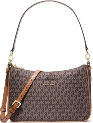 Michael Kors Jet Set Medium Top Zip Pochette Crossbody, Brown/Acorn