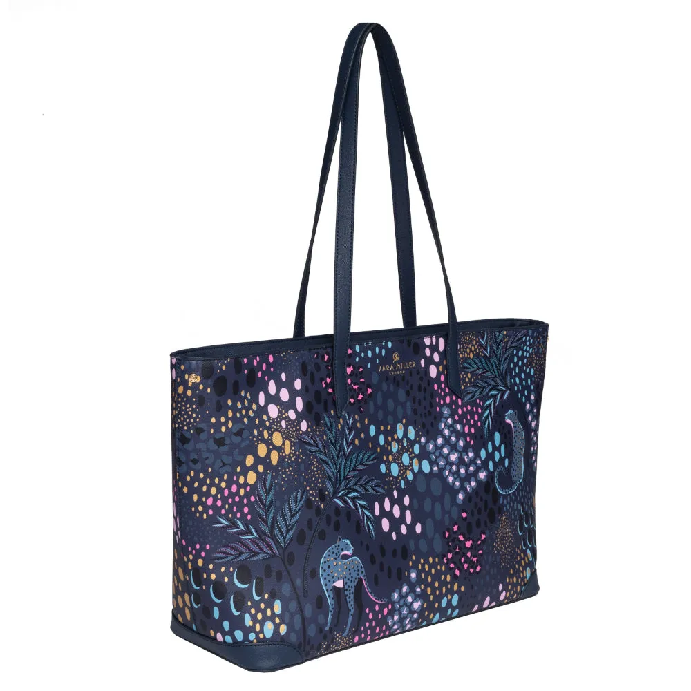 Midnight Leopard Large Tote