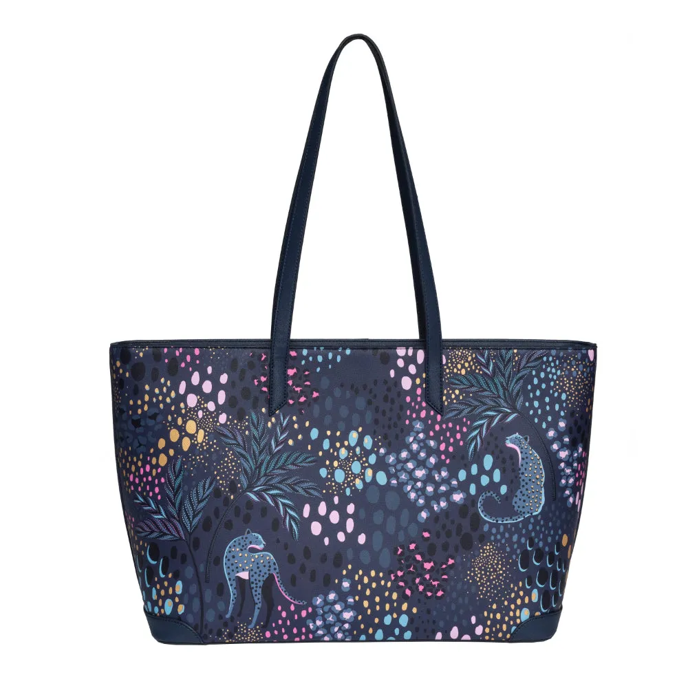 Midnight Leopard Large Tote