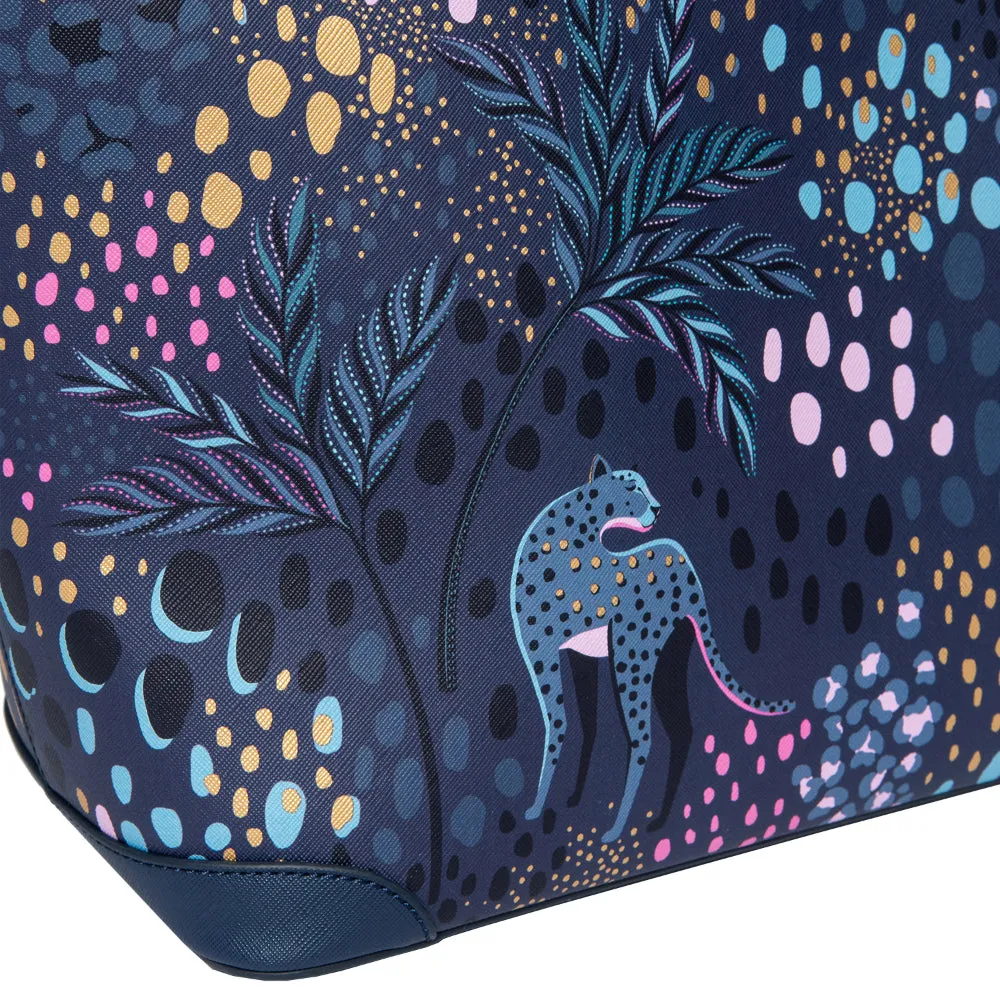 Midnight Leopard Large Tote