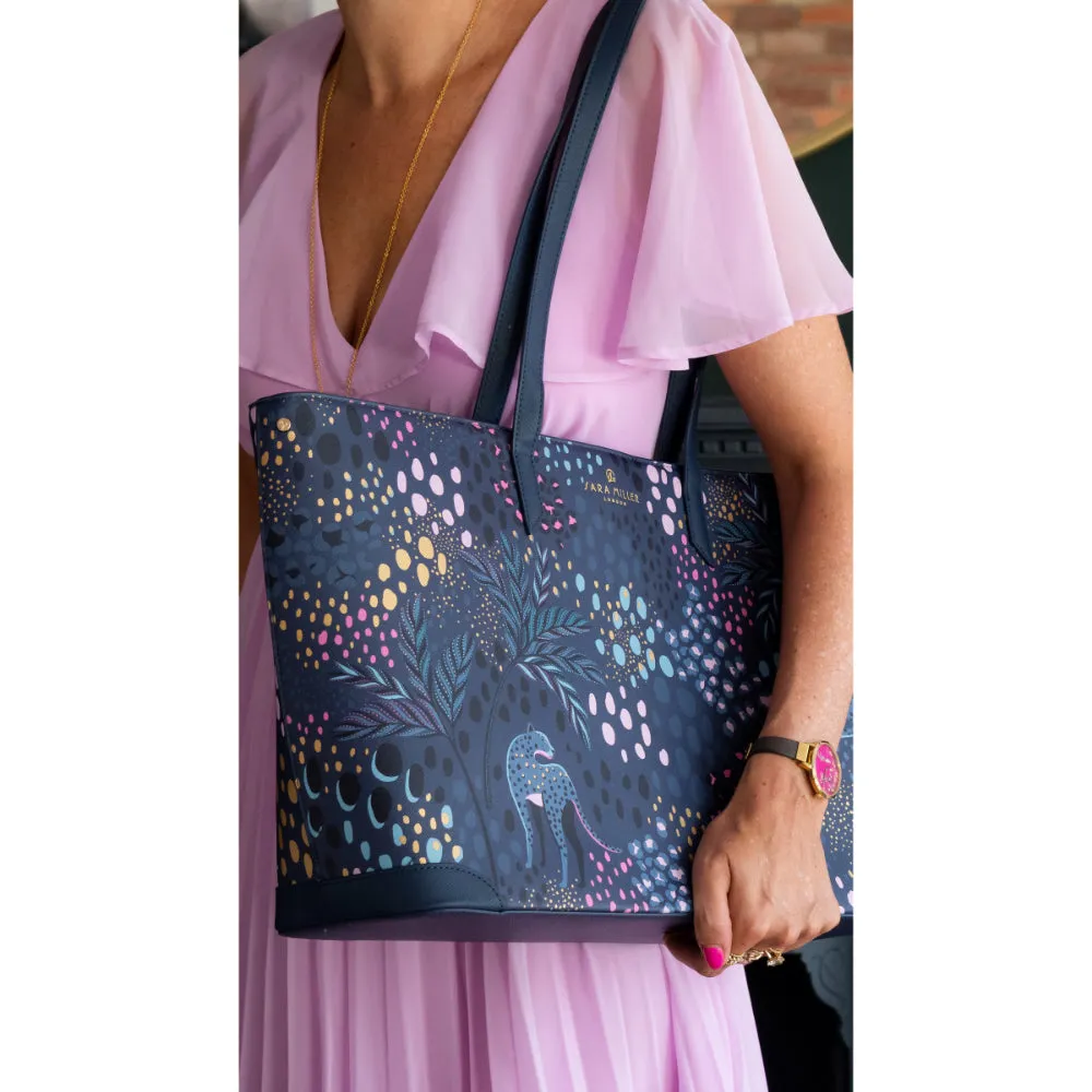 Midnight Leopard Large Tote