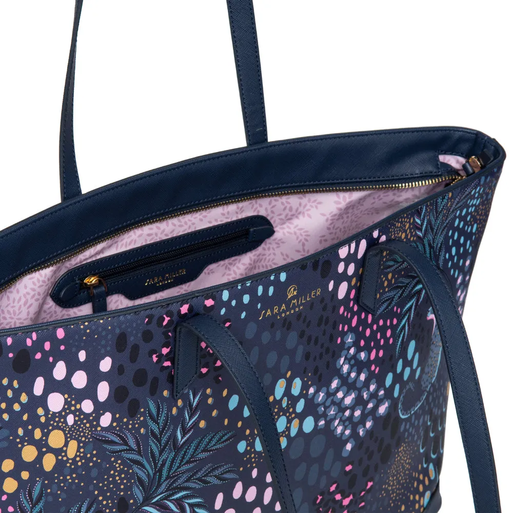 Midnight Leopard Large Tote
