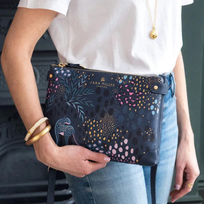 Midnight Leopard Zip Top Crossbody