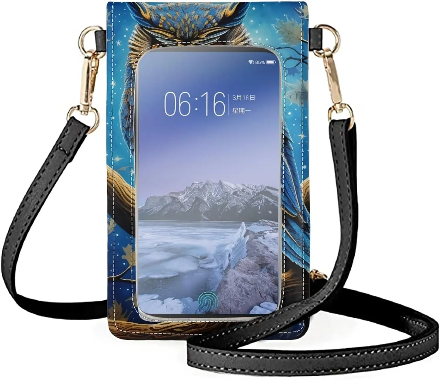 Mini Cell Phone Bag Smartphone Purse Crossbody Cell Phone Pouch with Touchscreen Window