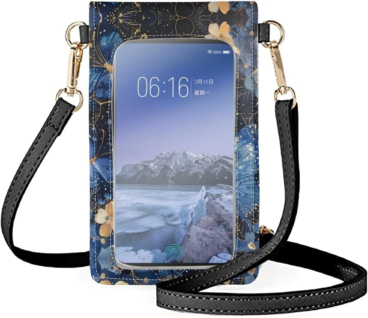 Mini Cell Phone Bag Smartphone Purse Crossbody Cell Phone Pouch with Touchscreen Window
