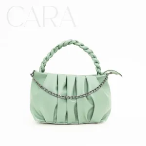Mint Elegance: Pretty Pleated hand slingbag | cara