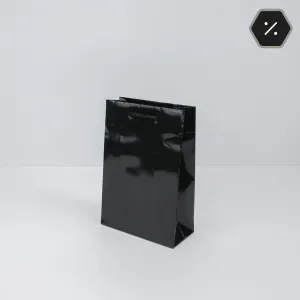 Modern Gift Bags, Black Gloss (Pack of 100)