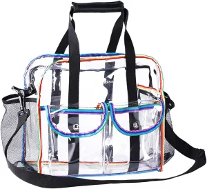 MOFASVIGI Clear Bag Stadium Approved Transparent Waterproof Clear Tote Bags for Work, Sports Games, Concerts,Travel-12 x12 x6