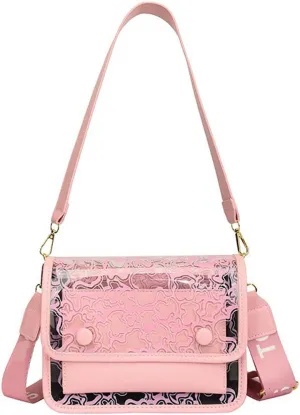 Molodo Purse for Women Small Square Transparent Crossbody Bag Lightweight PU Leather Shoulder Bags