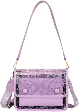 Molodo Purse for Women Small Square Transparent Crossbody Bag Lightweight PU Leather Shoulder Bags