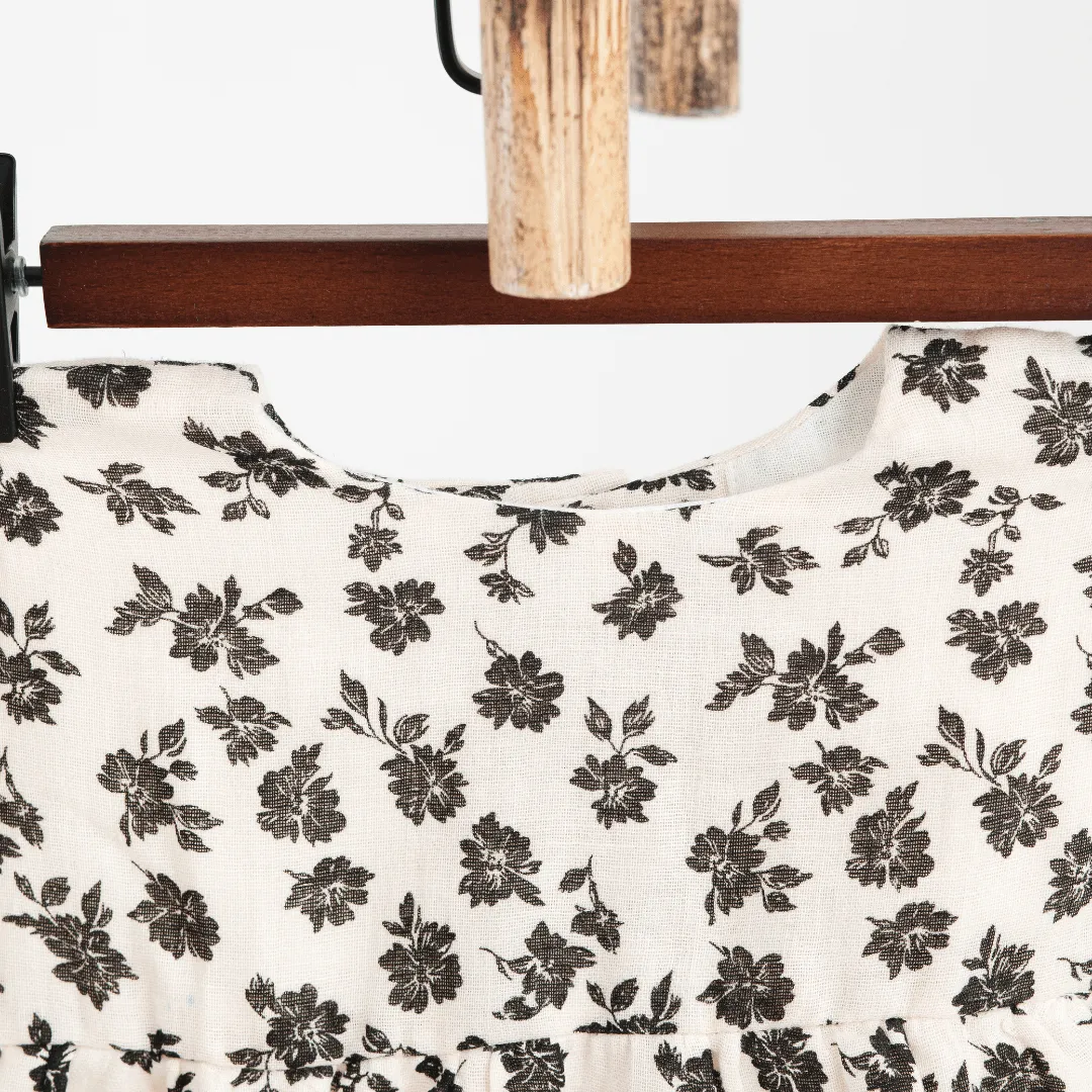 Monochrome Meadow Dress (Premium Muslin)